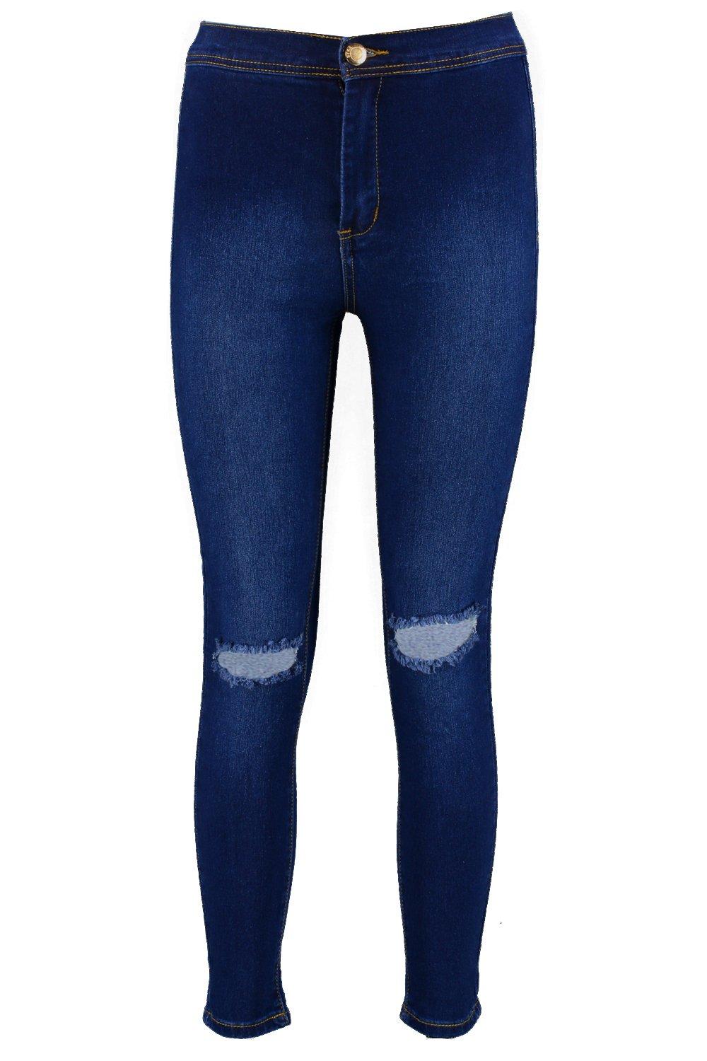 Dark blue shops ankle grazer jeans